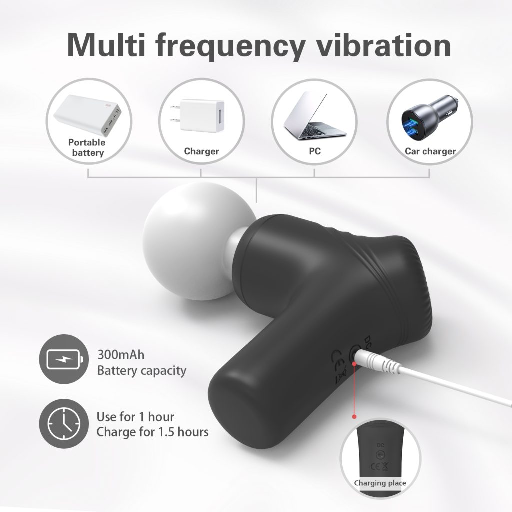 Vibrátor.masszázs funkciókkal. Fekete, fehér fejjel. A fotó mutatja, hogy milyen funkciókkal és kiegészítőkkel érkezik a termék. Tölthető laptoppal, autótöltőt is adnak hozzá és másfél óra töltés után egy órán keresztül használható.