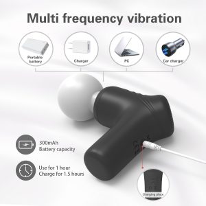 Vibrátor.masszázs funkciókkal. Fekete, fehér fejjel. A fotó mutatja, hogy milyen funkciókkal és kiegészítőkkel érkezik a termék. Tölthető laptoppal, autótöltőt is adnak hozzá és másfél óra töltés után egy órán keresztül használható.
