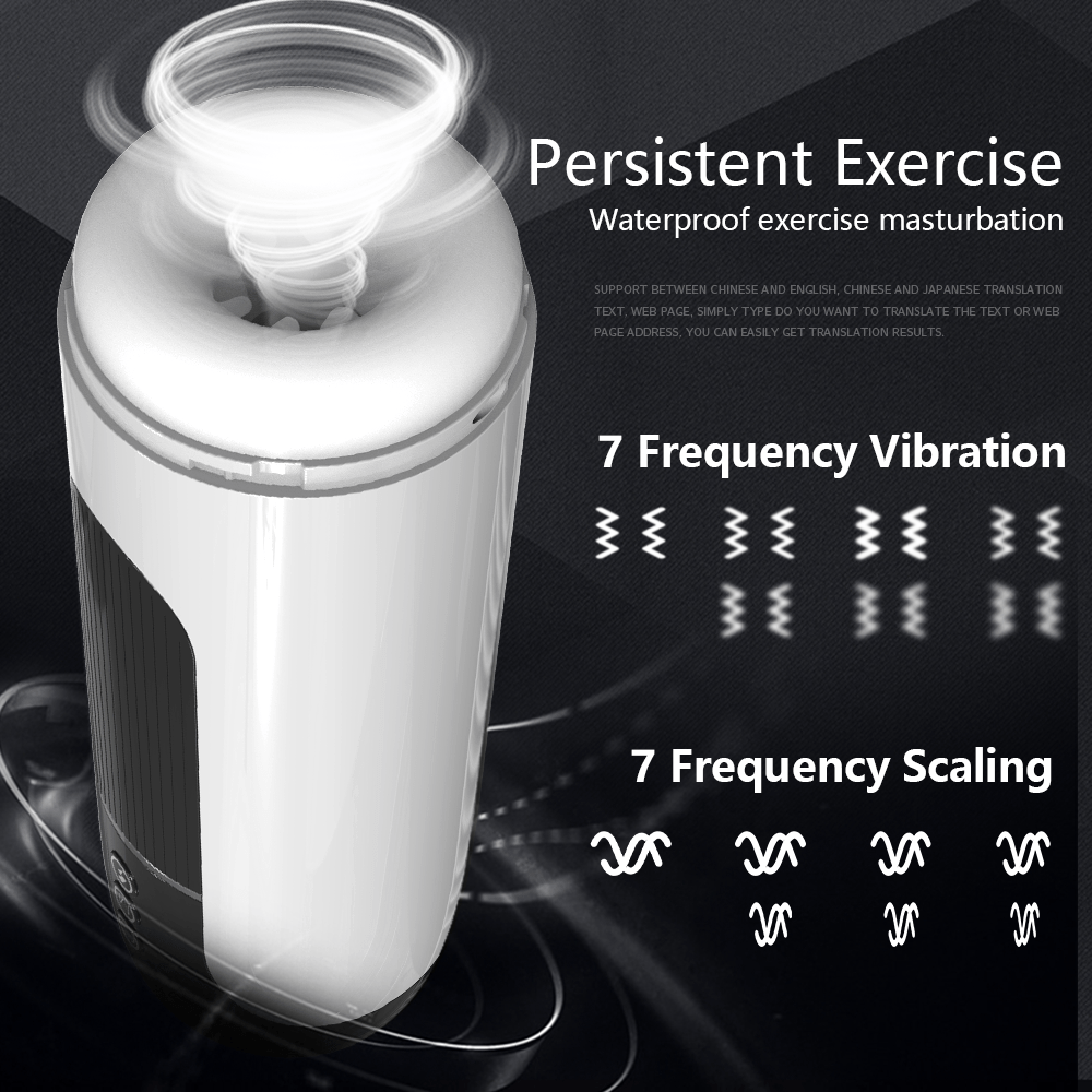 Fehér színű Intenzív Gyönyör – 7 Funkciós Férfi Maszturbátor. A készülék 7 különböző funkciója között megtalálhatóak a különböző szívási módok és vibrációs ritmusok, amelyek kombinációja biztosítja a személyre szabott élményt