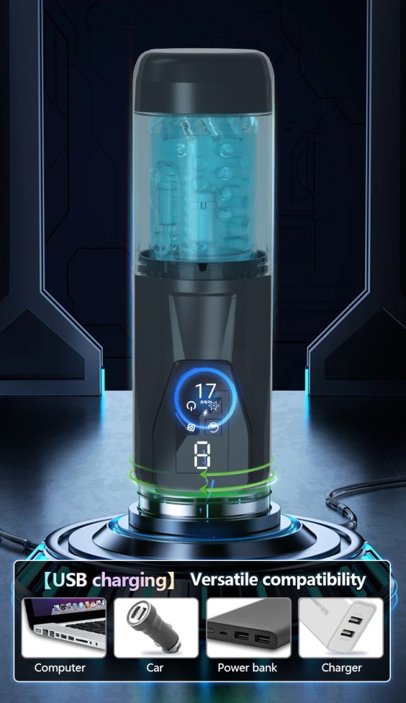 fekete férfi vízálló szilikonos 7 funkciós változtatható sebességes férfi maszturbátor