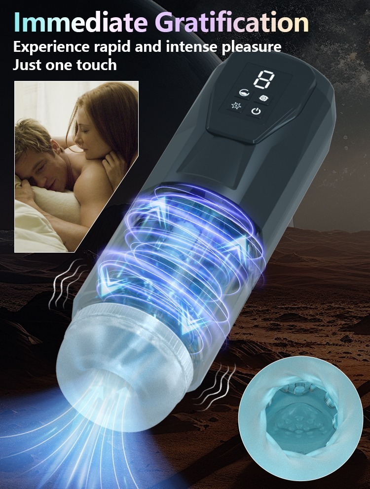 fekete férfi vízálló szilikonos 7 funkciós változtatható sebességes férfi maszturbátor