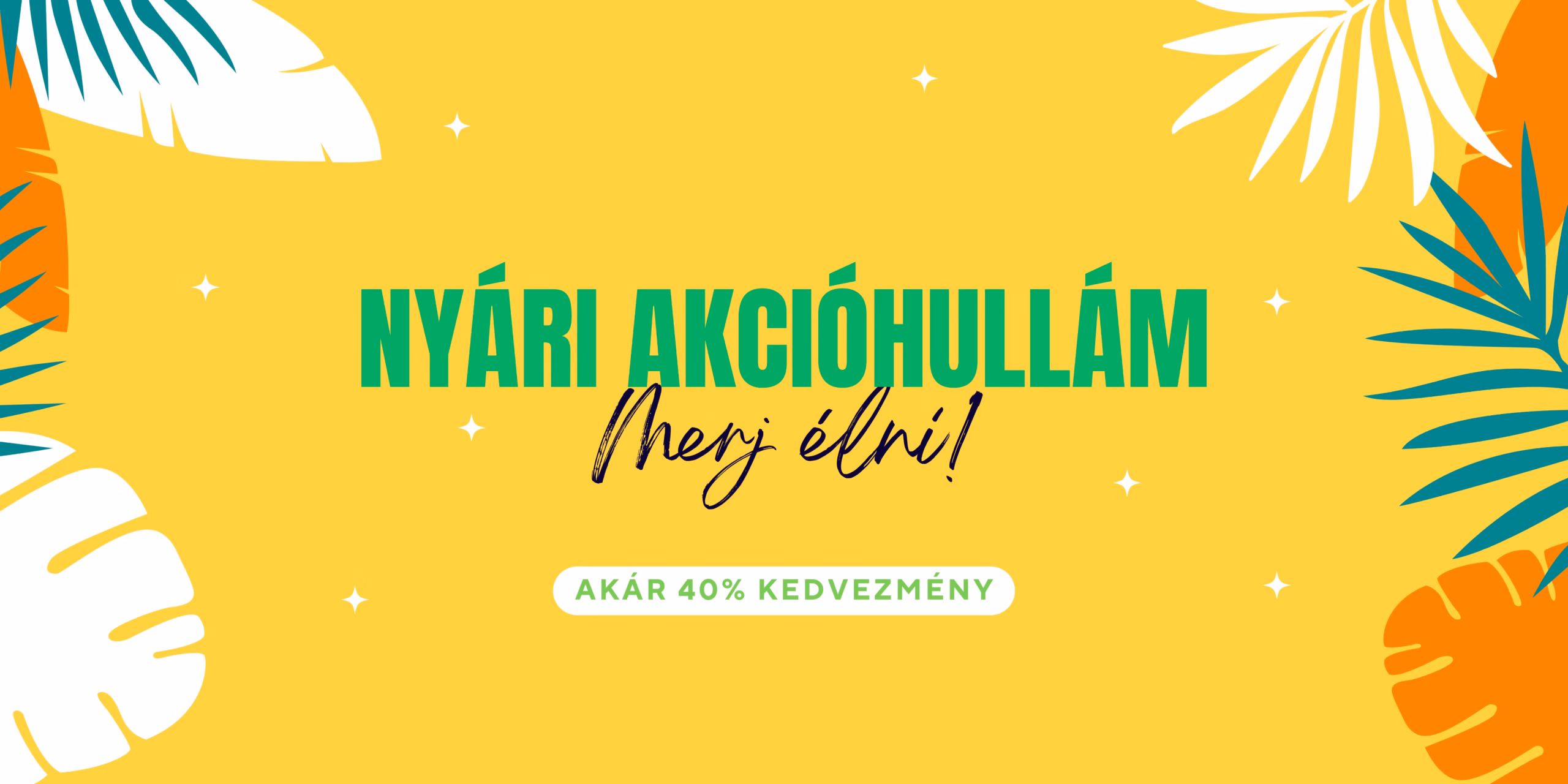 Nyári akcióhullám banner. Minden héten őj akciók várnak a joy4u. Hu oldalán.